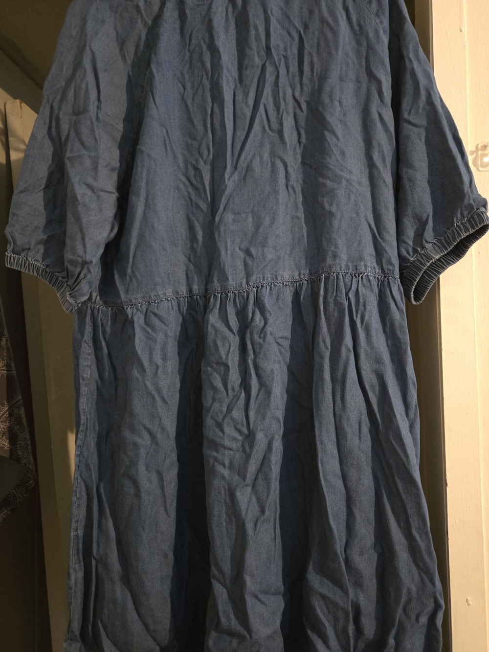 Dokotoo Blue Denim-Style Peasant Dress, Sz Large, NIP - Picture 5 of 8